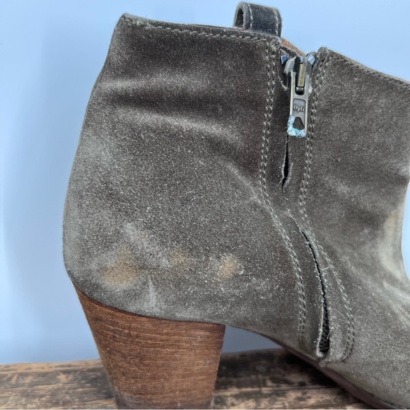 Madewell Olive Green Suede Leather The Billie Boots Ankle Booties - Picture 6 of 9
